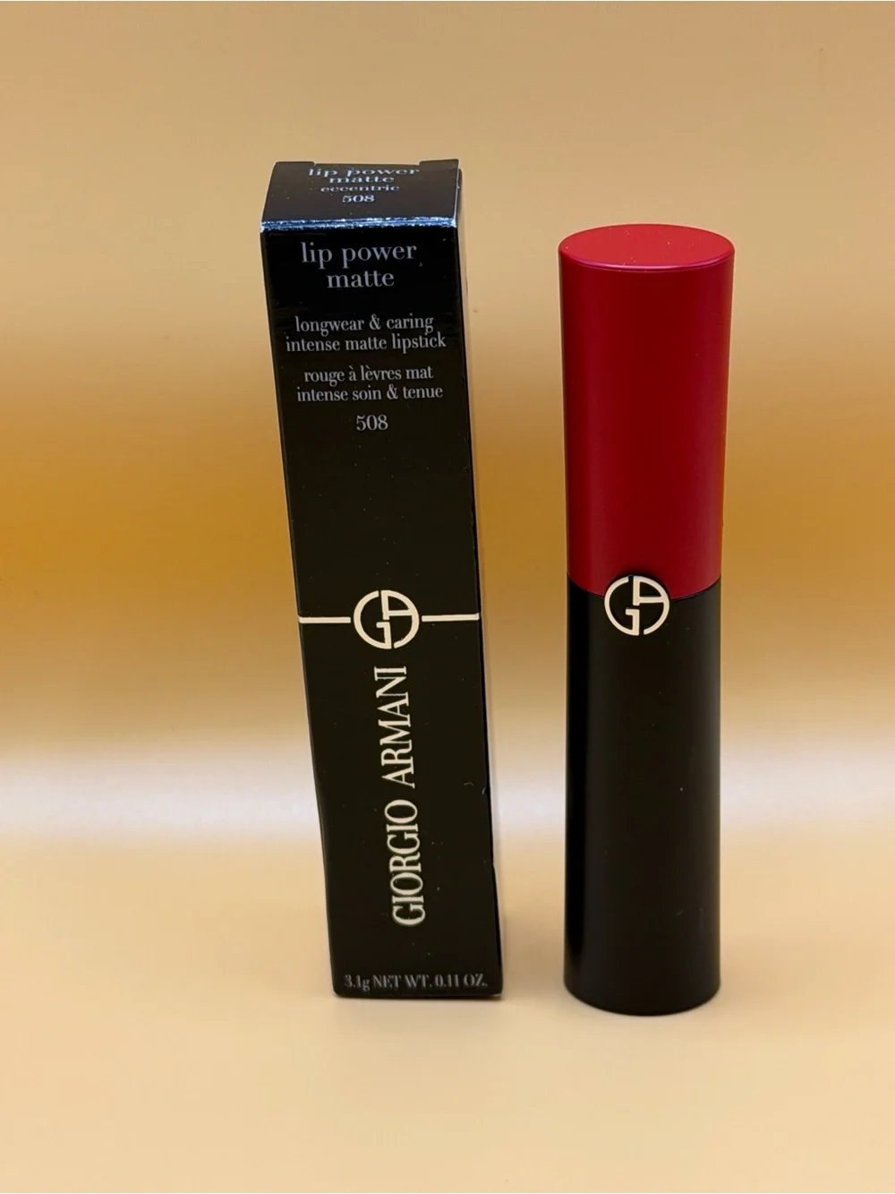 Giorgio Armani Lip Power Matte Longwear Lipstick — Vibrant Red #508